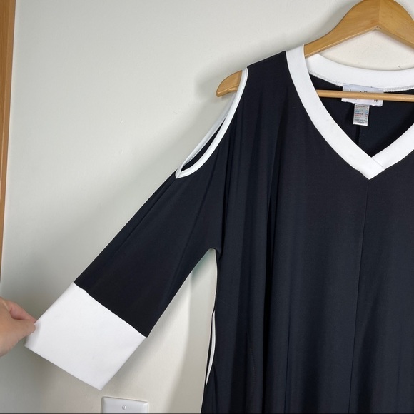 Joseph Ribkoff Cold Shoulder Slinky Tunic with Pockets 4 - Picture 3 of 9